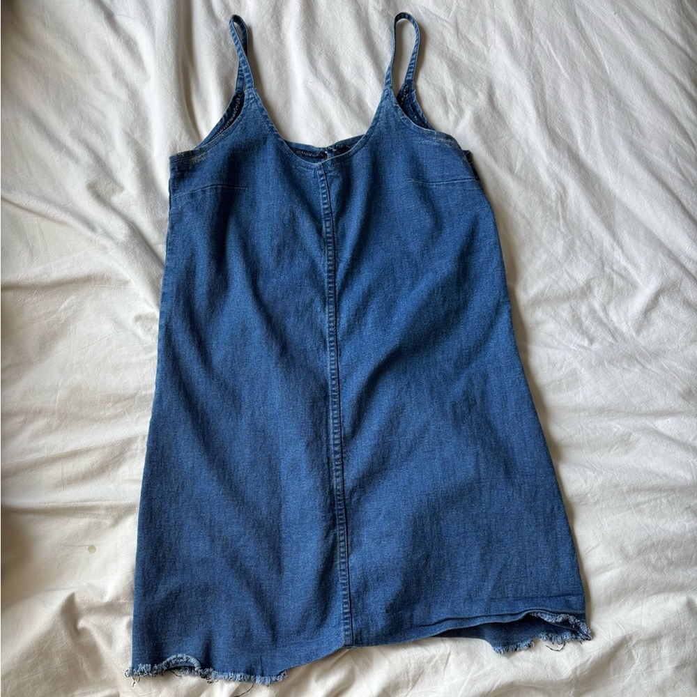 Blue Denim Sleeveless Dress